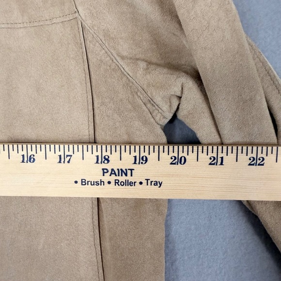 LORD & TAYLOR Tan Suede Leather Jacket Women's Size L Classic Style‎ - Picture 13 of 14